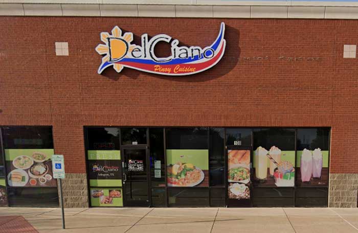 An outside view of the front of DelCiano Pinoy Cuisine